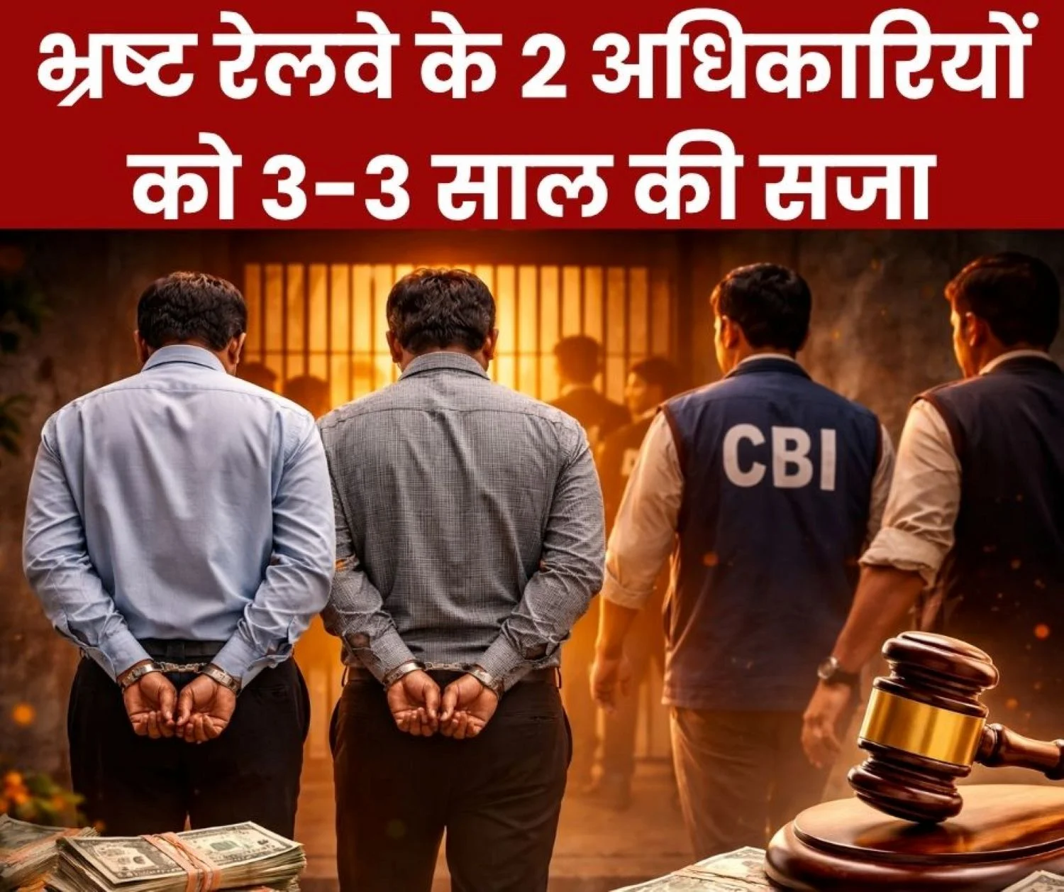 Railway Corruption Case CBI Court Sentences two Officials to Three Years Imprisonment and a Fine of Rs 90000