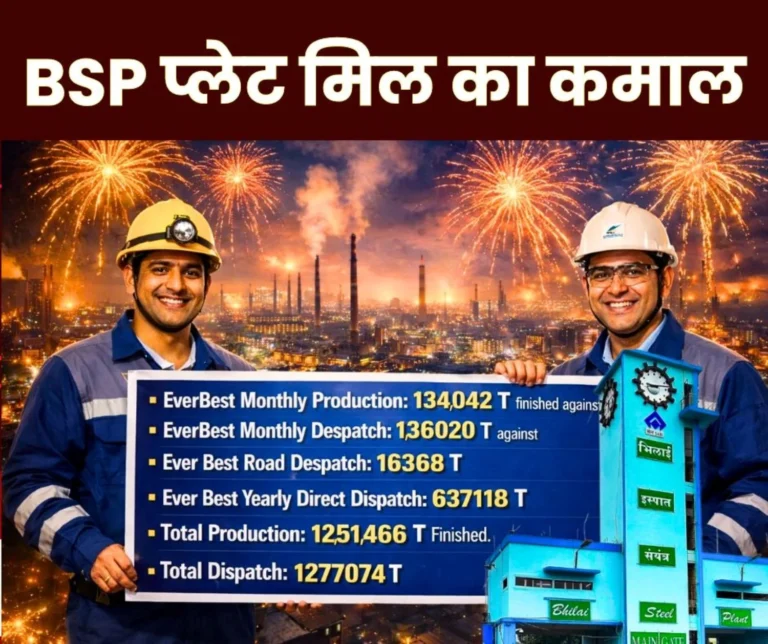 Bhilai Steel Plants Plate Mill Breaks New Records in Production and Dispatch