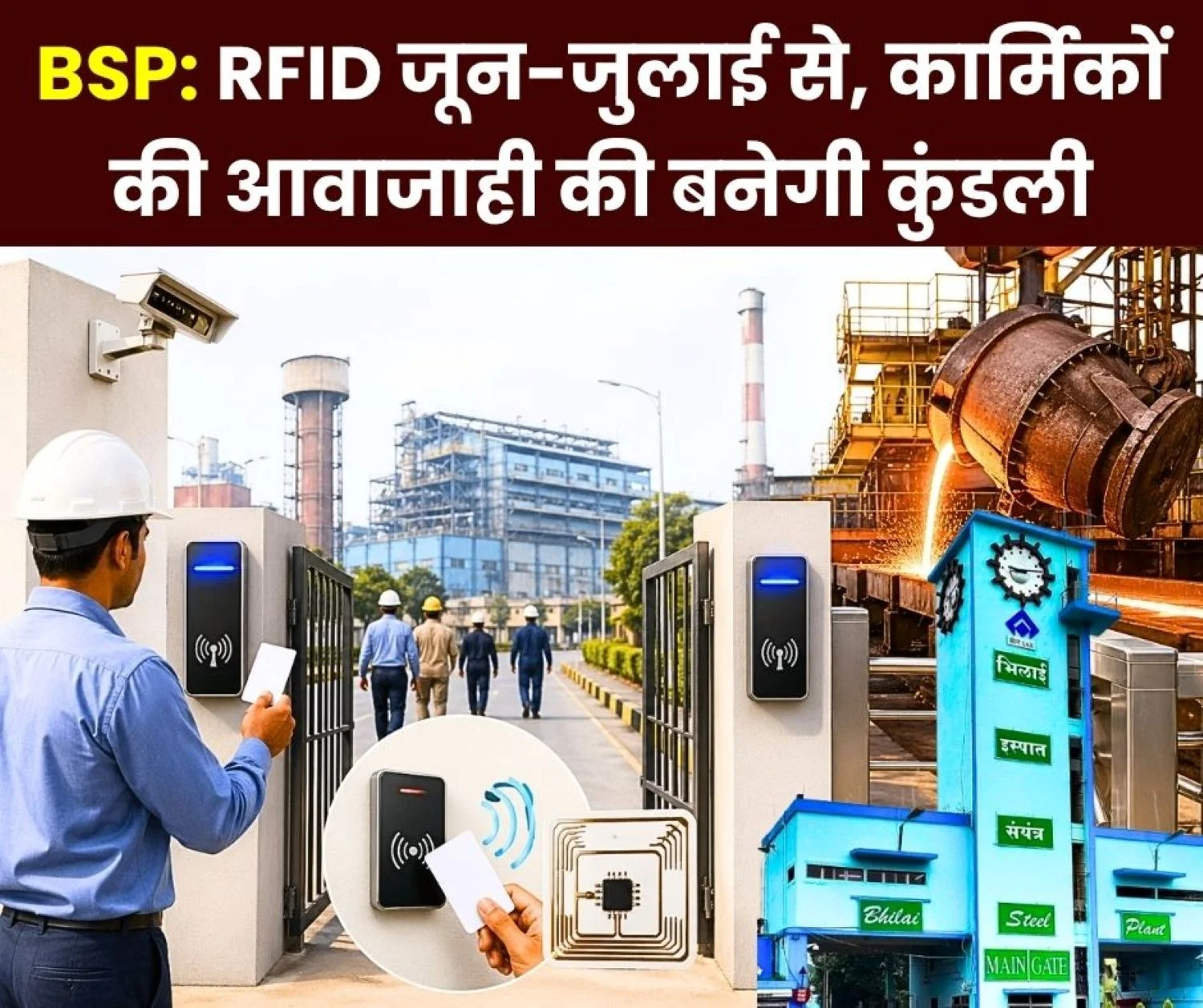 Big Breaking News RFID will be Mandatory at Bhilai Steel Plant in June-July Machines will be Installed on Both Sides of all Gates Contract Awarded