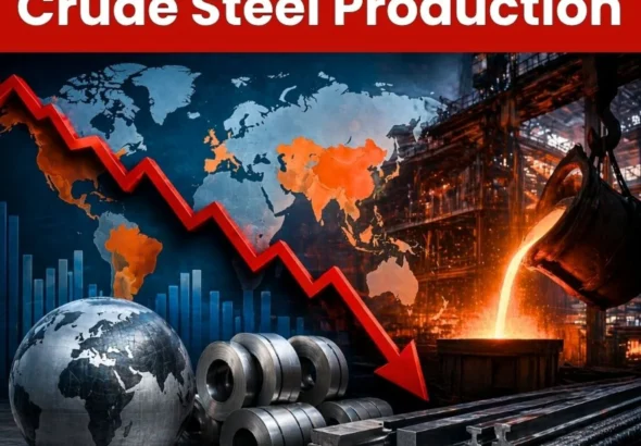 Global Crude Steel Production Declines in March 2026, India Leads Strongly