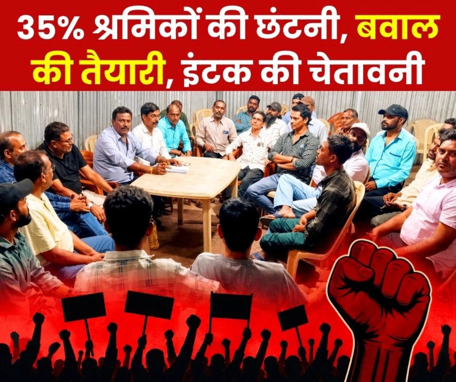 INTUC Protests Against Retrenchment of Contract Workers of Bhilai Steel Plant