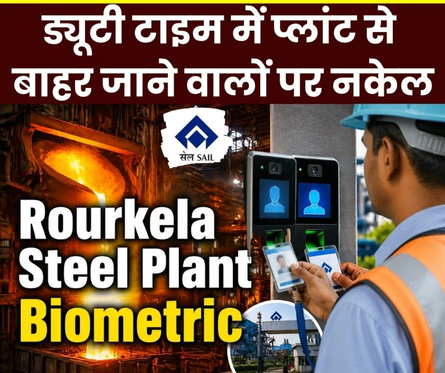 Rourkela Steel Plant Employees Are Required to Scan Identity Card at the Biometric Machine Before Exiting the Plant During Duty Hours
