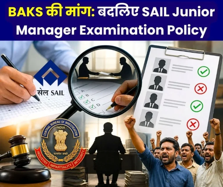 SAIL Junior Manager Examination Policy The Exam is Rigged, the CBI Case is Proof, BSL BAKS Said-Change The Policy