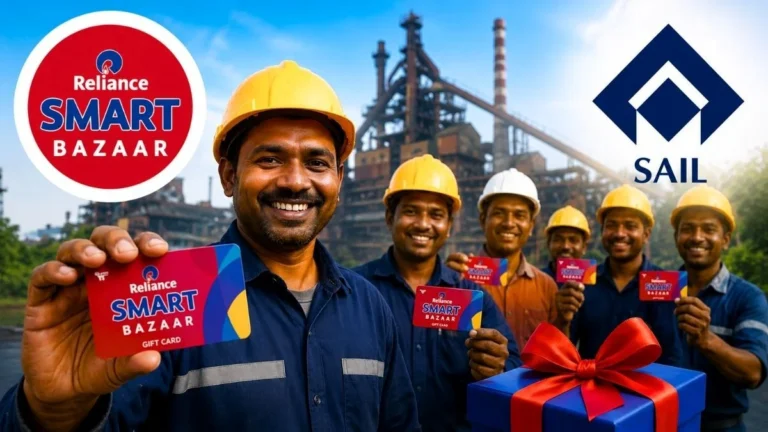 Good News Contract Workers at Bokaro Steel Plant Receive Reliance Smart Bazaar Gift Cards