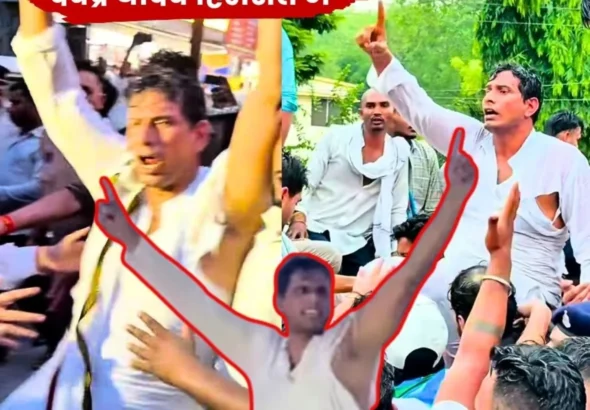 MLA Devendra Yadav Creates Ruckus over NEET CBSE, SSC and CUET Paper Leaks Police Lathicharge Clothes Torn and Detention