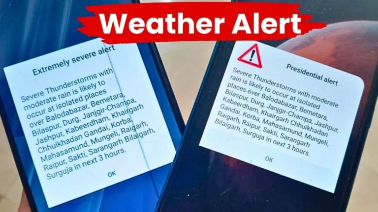Warning Extremely Severe weather Alert issued Possibility of heavy Rain accompanied by intense Thunderstorms and Lightning