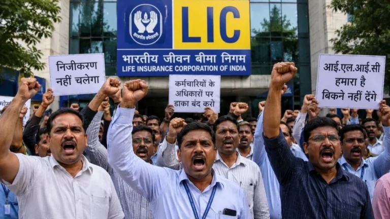 Life Insurance Corporation of India Government further Reducing its Stake LIC Employees Outraged Nationwide Protests on the 5th