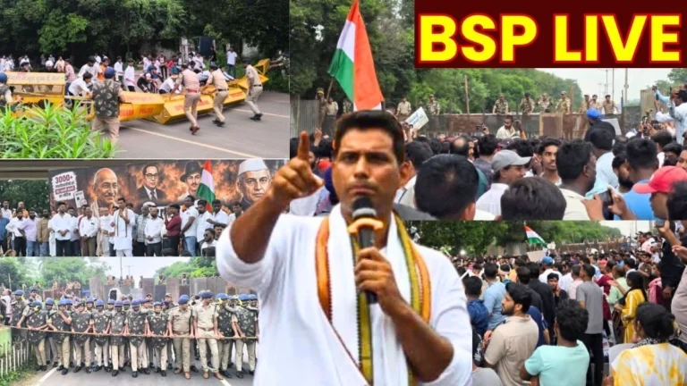Retention license holders breached the first barricade while attempting to lay siege to the BSP Ispat Bhawan
