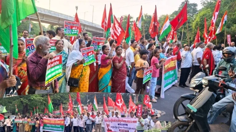 Workers anger against the Modi government and SAIL-BSP management Murga Chowk blocked slogans raised