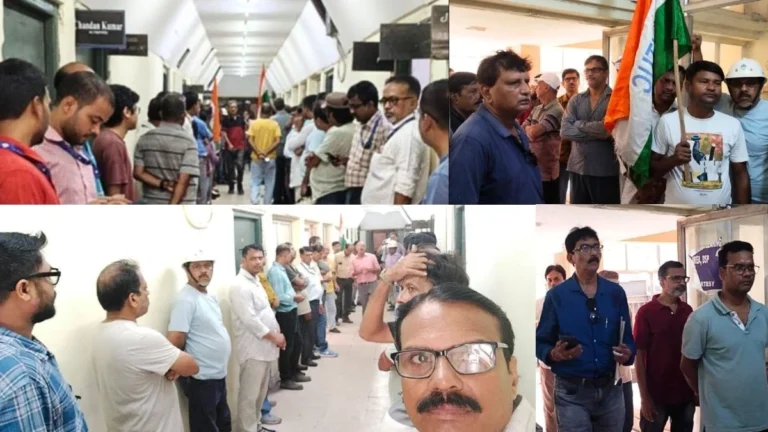 Durgapur Steel Plant CGM (SMS) gheraoed joint union leaders reach ED (Works) office