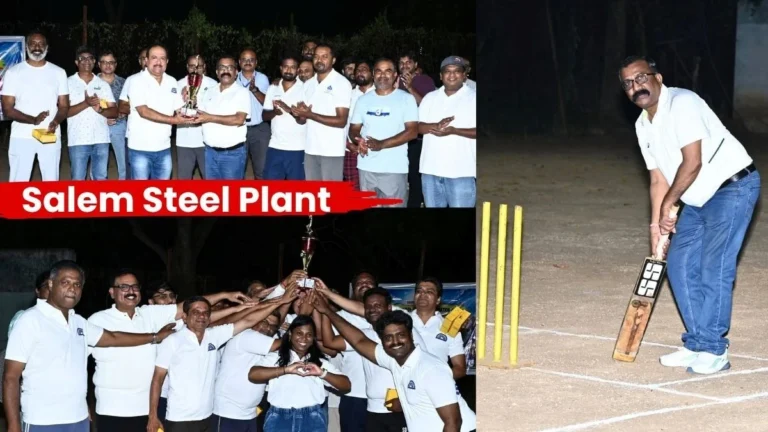 Salem Steel Plant Foundation Stone Day Cricket match between SSP and SCRL officials