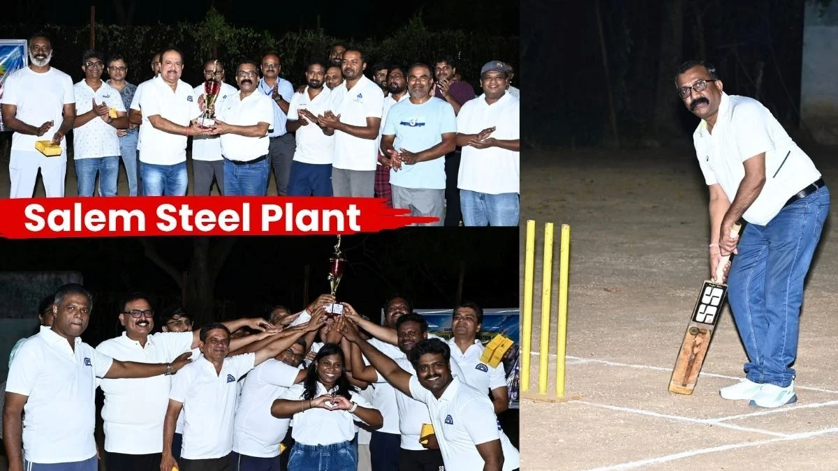 Salem Steel Plant Foundation Stone Day Cricket match between SSP and SCRL officials